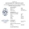 2 Ct Oval Moissanite & 0.33 Ctw Diamond Vintage Half Halo Engagement Ring