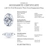 2.96 Ctw Oval Moissanite Three Stone Engagement Ring