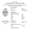 1.50 Ct Oval Moissanite & .12 Ctw Marquise Diamond Three Stone Engagement Ring