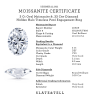 3 Ct Oval Moissanite & 0.25 Ctw Diamond Hidden Halo Timeless Pavé Engagement Ring