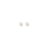 6mm Gold White Cultured Pearl Stud Earrings