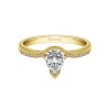 1 Ct Pear Colorless Lab Diamond Sanday Pavé Engagement Ring