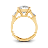 4.10 Ctw Round CZ & Tapered Baguette Engagement Ring