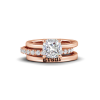 2 Ct Cushion Moissanite & 0.11 Ctw Diamond Secret Halo Personalized Engagement Ring Stack