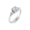 1 Ct Moissanite & .40 Ctw Diamond Cherish Three Stone Engagement Ring