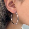 40mm Silver Thin Hoop Earrings