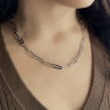 Large Silver Paperclip Necklace