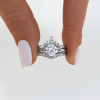1 Ct Moissanite & Diamond Nesting Engagement Ring Stack