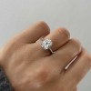 5.37 Ct Oval CZ Hidden Halo Timeless Pavé Engagement Ring