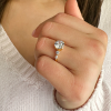 1.5 Ct Princess Lab Diamond & 0.34 Ctw Diamond Tapered Engagement Ring