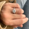1.5 Ct Princess Lab Diamond & .16 Ctw Diamond Whisper Pavé Engagement Ring