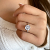 3.5 Ct Princess Lab Diamond & .10 Ct Diamond Hidden Halo Engagement Ring