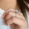 4 Ct Round Moissanite & .12 Ctw Diamond Hidden Halo Engagement Ring