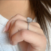 3 Ct Round Moissanite & .13 Ctw Round Diamond Hidden Halo Engagement Ring