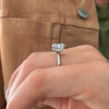 5 Ct Oval Moissanite & .25 Ctw Diamond Hidden Halo Engagement Ring