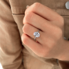 2 Ct Oval Moissanite & .20 Ctw Diamond Hidden Halo Engagement Ring