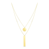 Gold Circle & Bar Charm Multi-Strand Necklace