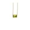 14K Gold Emerald Cut Peridot Necklace