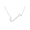 Large Silver Initial Necklace J
