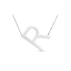 Large Silver Initial Necklace R