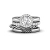 Moissanite Halo Twine Personalized Engagement Ring Stack