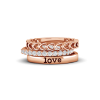 Diamond Loving Hearts Personalized Ring Stack