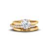 1.5 Ct Round Moissanite & 0.10 Ctw Diamond Hidden Halo Personalized Engagement Ring Stack