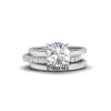 2 Ct Round Moissanite & .11 ctw Diamond Hidden Halo Engagement Ring Stack
