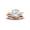 4 Ct Round Moissanite & .21 Ctw Diamond Hidden Halo Personalized Engagement Ring Stack