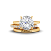 4 Ct Round Moissanite & .21 Ctw Diamond Hidden Halo Personalized Engagement Ring Stack