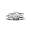 2 Ct Oval Moissanite & 0.11 Ctw Diamond Hidden Halo Personalized Engagement Ring Stack