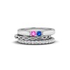 Two of Us Twine Birthstone Promise Ring Stack