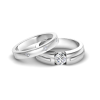 Lab Diamond Tension Set Wedding Bands Couples Rings Set