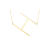 Large Gold Initial Necklace H