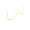 Large Gold Initial Necklace J