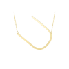Large Gold Initial Necklace U