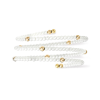 Pearl & Gold Beaded Coil Bangle Bracelet