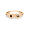 Double Initial Heart Ring