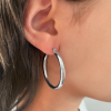 35mm Silver Thick Hoop Earrings