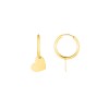 Gold Heart Dangle Hoop Earrings