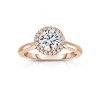 .61 Ct Round Moissanite & .14 Ctw Diamond Halo Engagement Ring