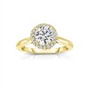 .61 Ct Round Moissanite & .14 Ctw Diamond Halo Engagement Ring