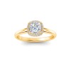 1.5 Ct Cushion Lab Diamond & .15 Ctw Diamond Classic Halo Engagement Ring