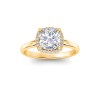2.5 Ct Princess Lab Diamond & .15 Ctw Diamond Classic Halo Engagement Ring
