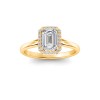 1.5 Ct Emerald Lab Diamond & .15 Ctw Diamond Classic Halo Engagement Ring