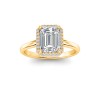 2 Ct Emerald Lab Diamond & .15 Ctw Diamond Classic Halo Engagement Ring