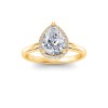 2 Ct Pear Lab Diamond & .15 Ctw Diamond Classic Halo Engagement Ring