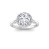 2.5 Ct Round Moissanite & .15 Ctw Diamond Classic Halo Engagement Ring