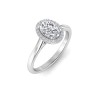 1.2 Ct Oval Moissanite & .15 Ctw Diamond Classic Halo Engagement Ring