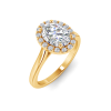 1.40 Ctw Oval CZ Halo Engagement Ring